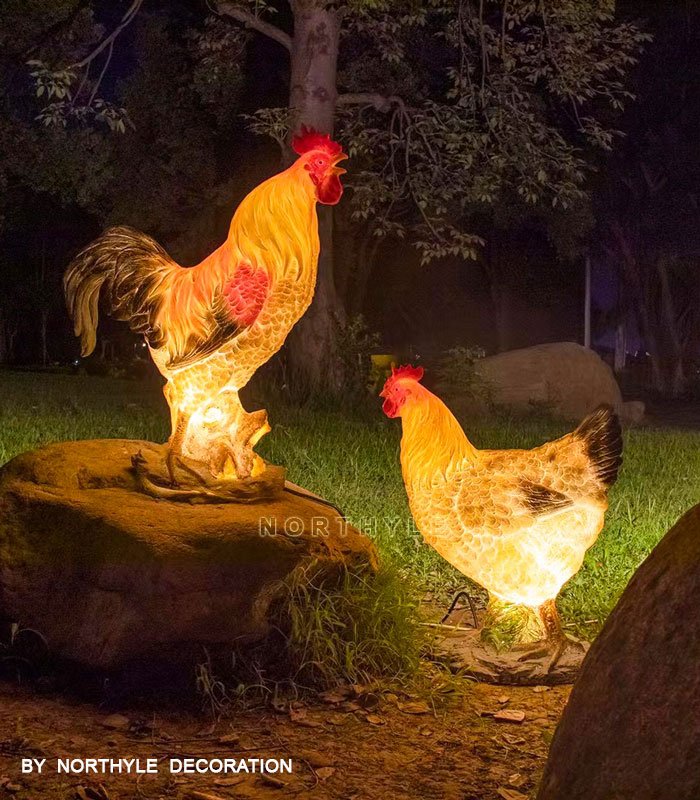 chicken sculpture light