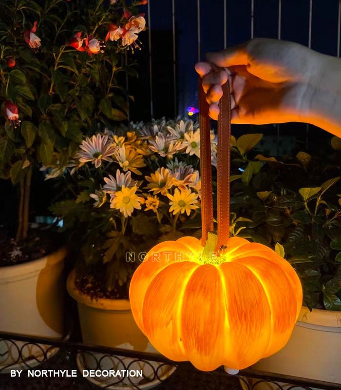 hanging pumpkin lamp outdoor