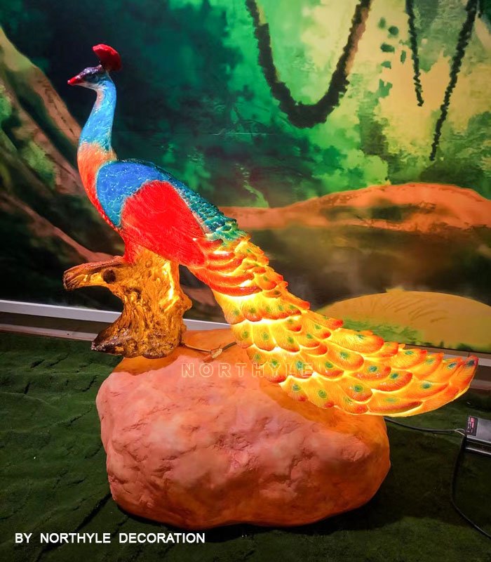 peacock sculpture lamp