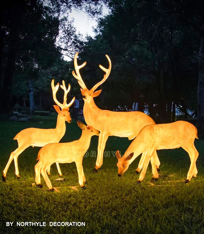 reindeer family sculpture light for christmas