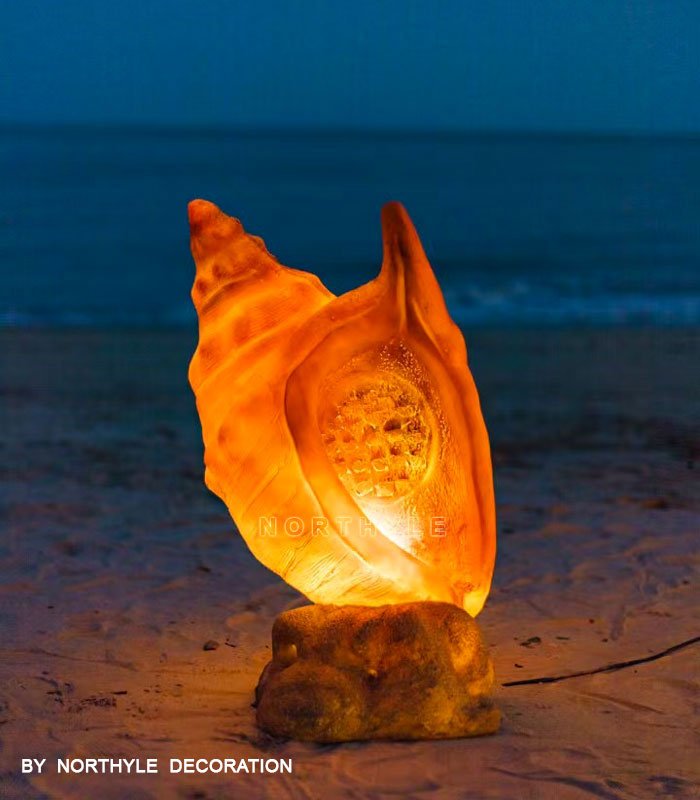 brown sea shell lamp