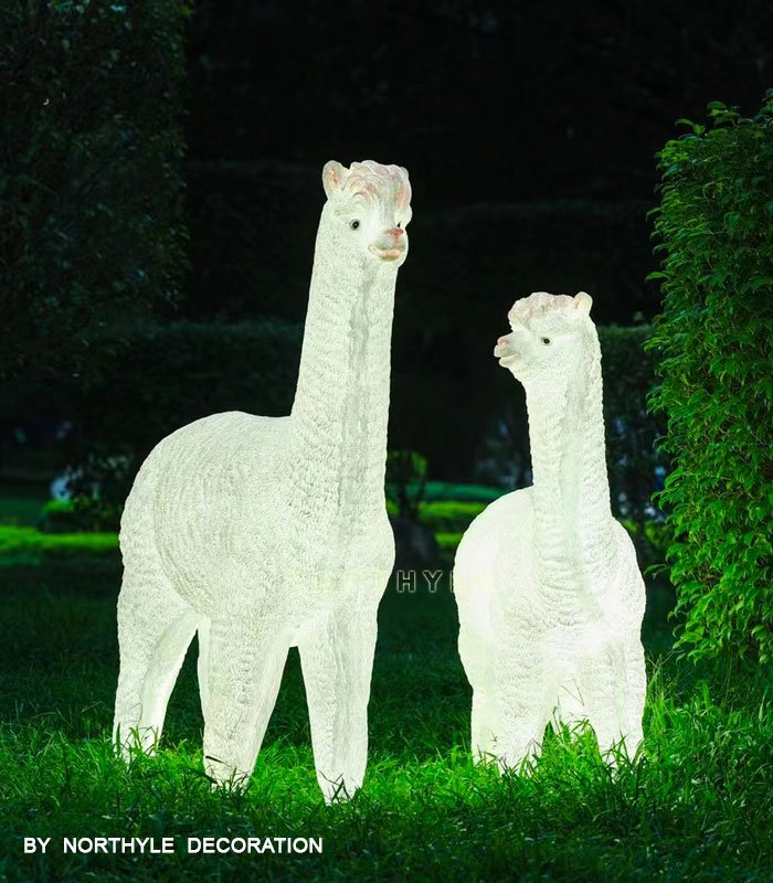 fiberglass alpaca sculpture lights