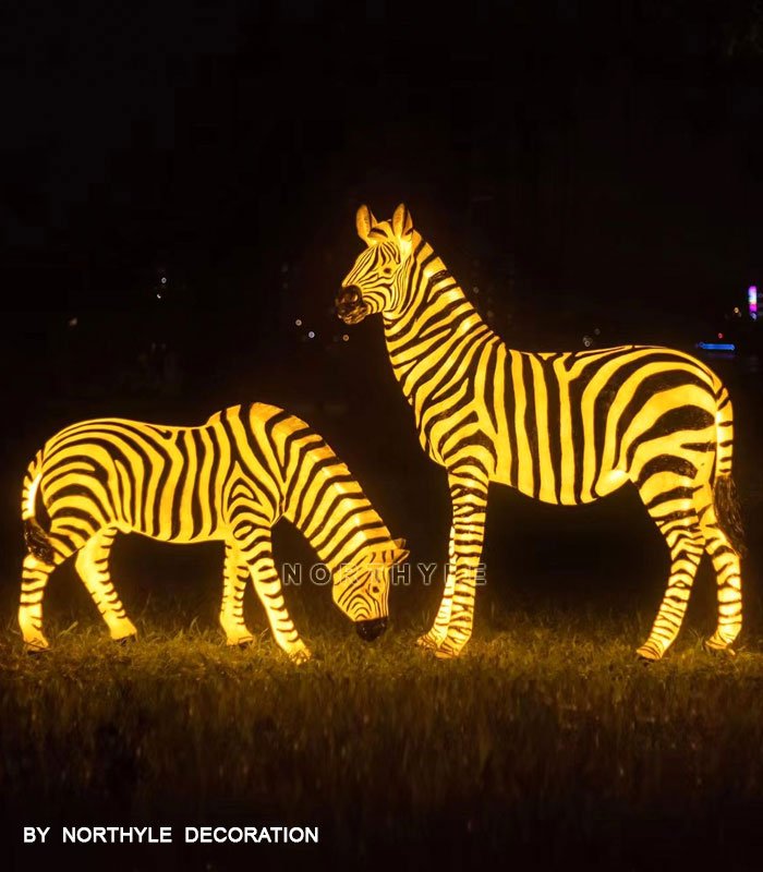 zebra animal sculpture lights