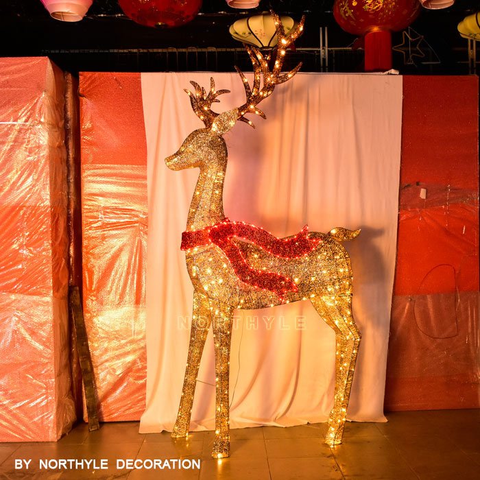 cotton christmas reindeer lighting