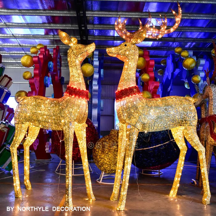 cotton reindeer lights
