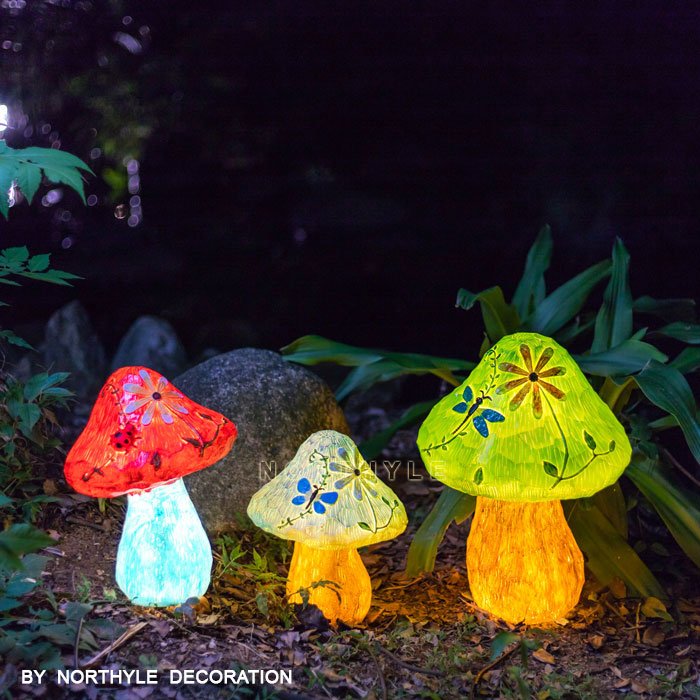 multi color mushroom lights