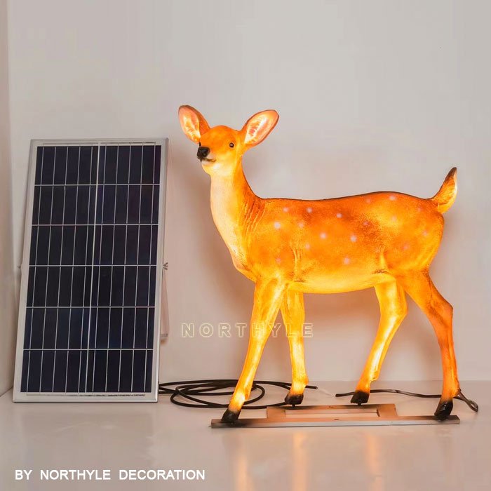 solar reindeer sculpture