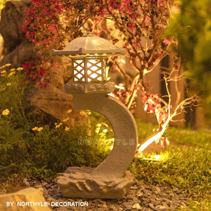 Tall Japanese lantern stone for garden