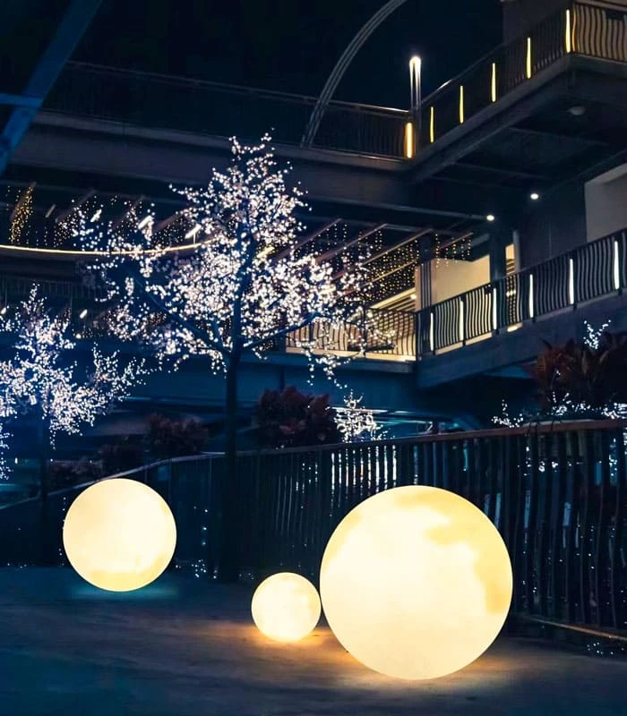 fiberglass moon sculpture lamp for city decoration