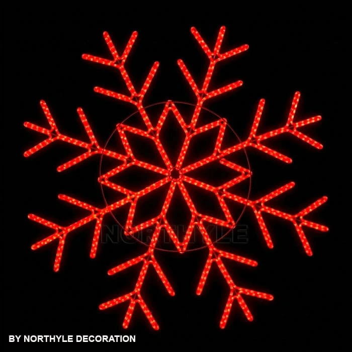 Large Outdoor LED Rope Snowflake Light
