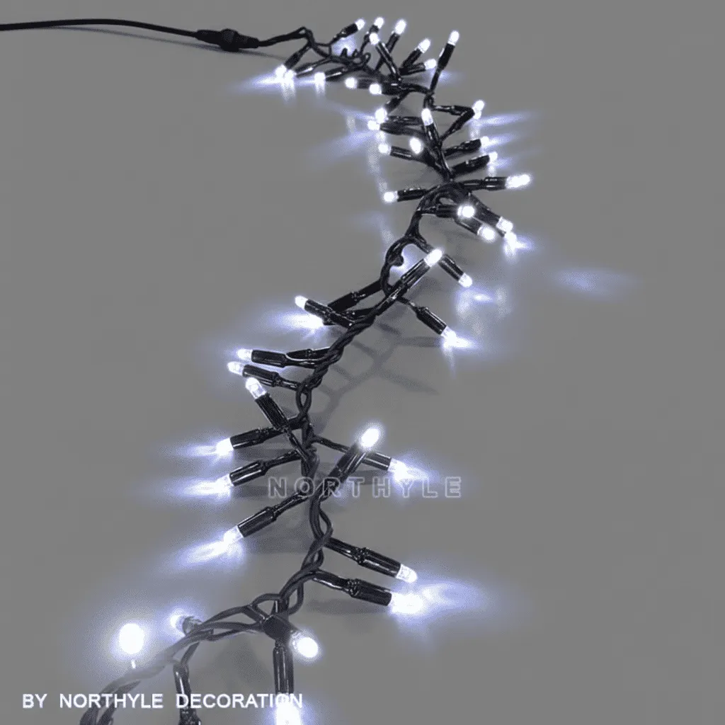 rubber led cluster string light white