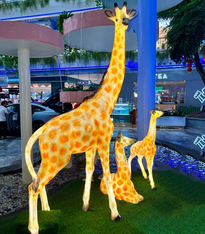 shopping mall fiberglass animal sculpture lamp
