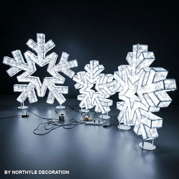 3D LED Snowflake Sculpture Light