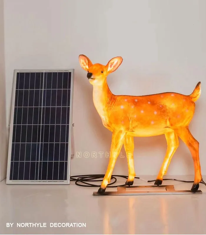 solar reindeer sculpture lamp