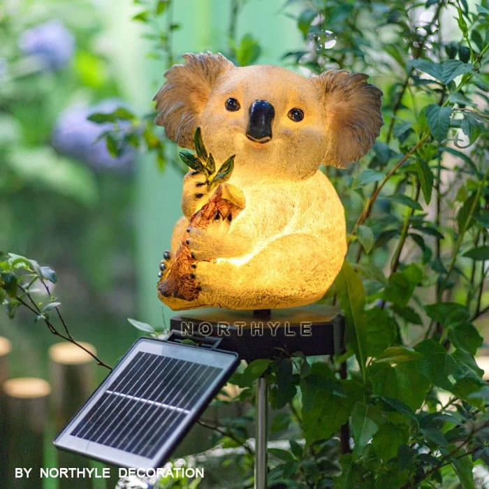 solar koala sculpture lamp for commericial place decoration hotel shopping mall