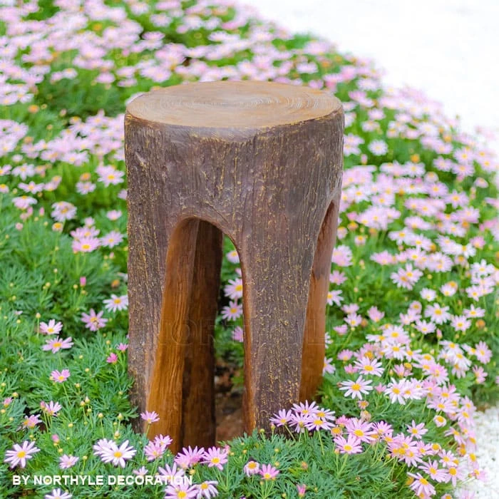 artificial led tree stump daytime