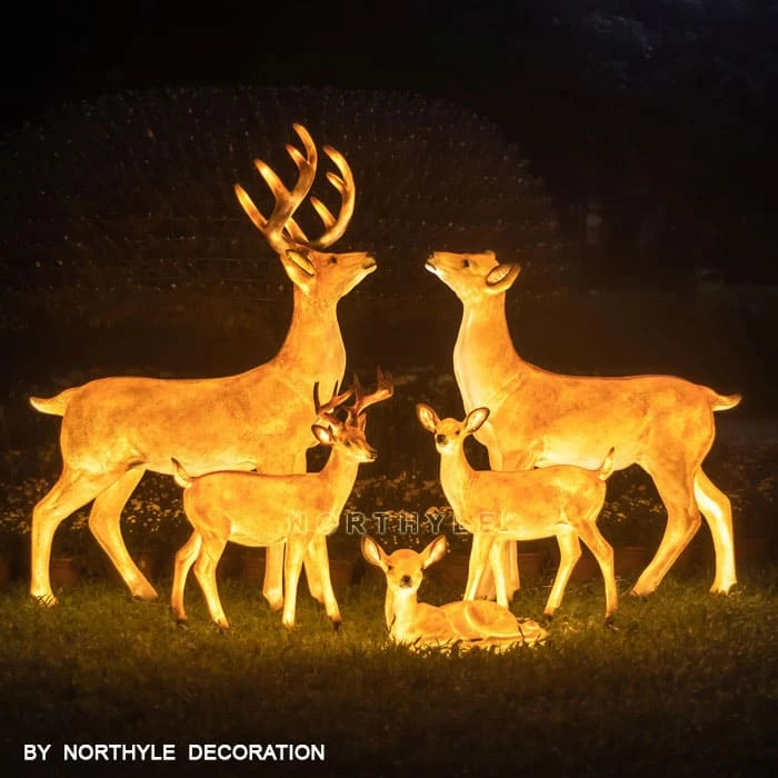 fiberglass reindeer statue lights