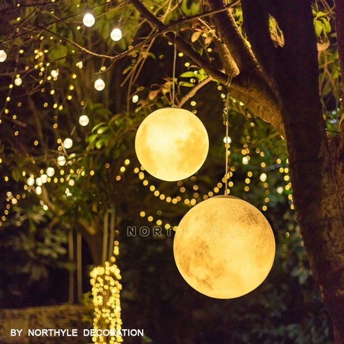 hanging moon lights garden decoration