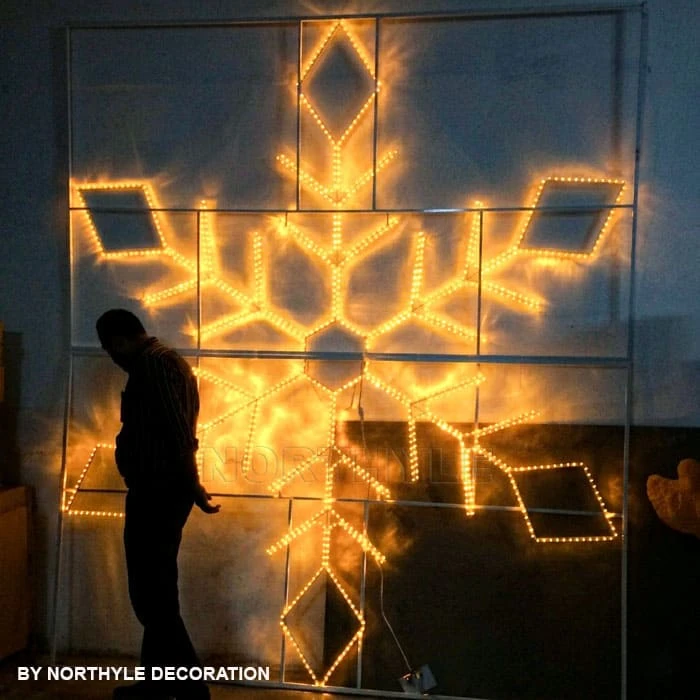 Giant Flat LED Snowflake Wall Light