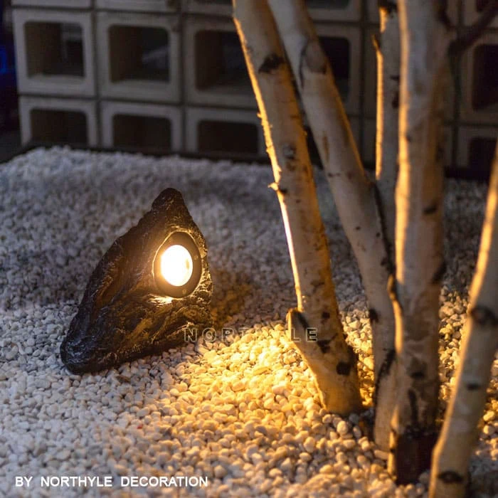 triangle stone rock spotlights for garden