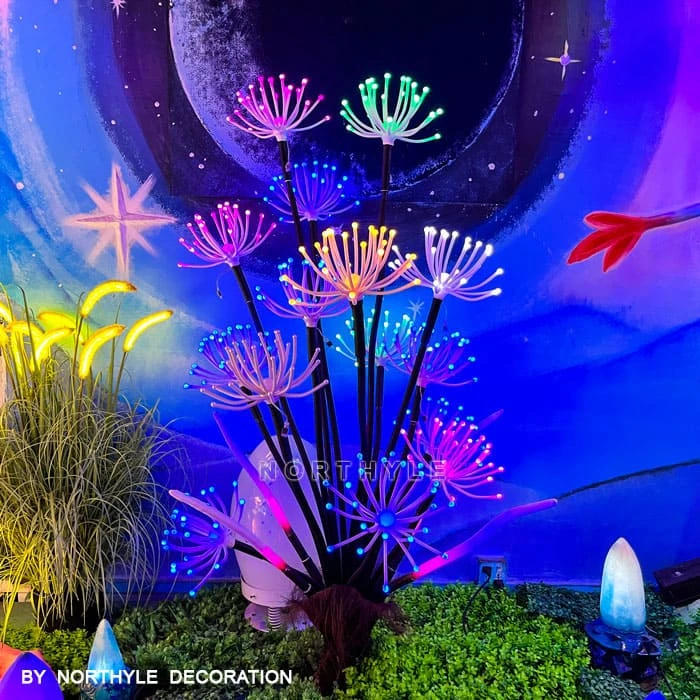 large bloom fantasy LED flower tree outdoor commercial lighting 1m