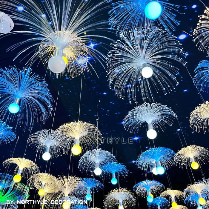 LED fiber optic elf hanging light Φ30cm color-changing for themed attraction display