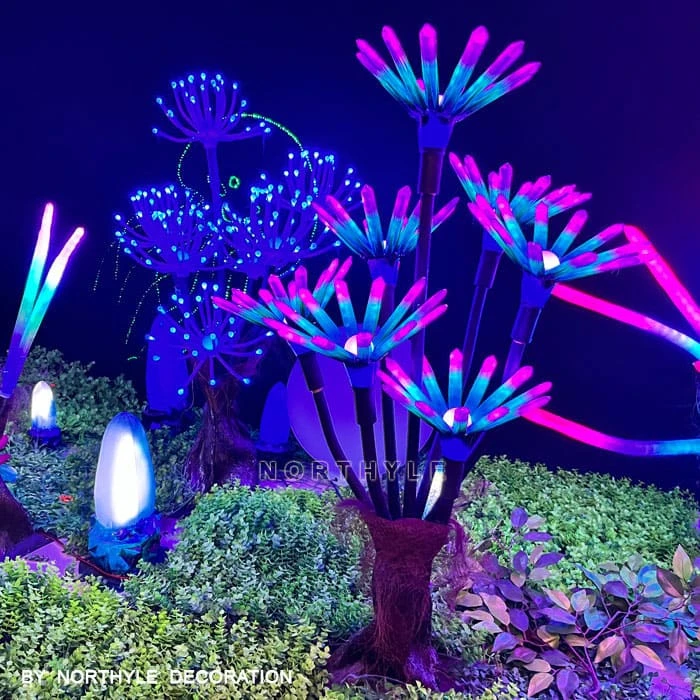 commercial fantasy LED flower tree light outdoor display 1m 7 blooms