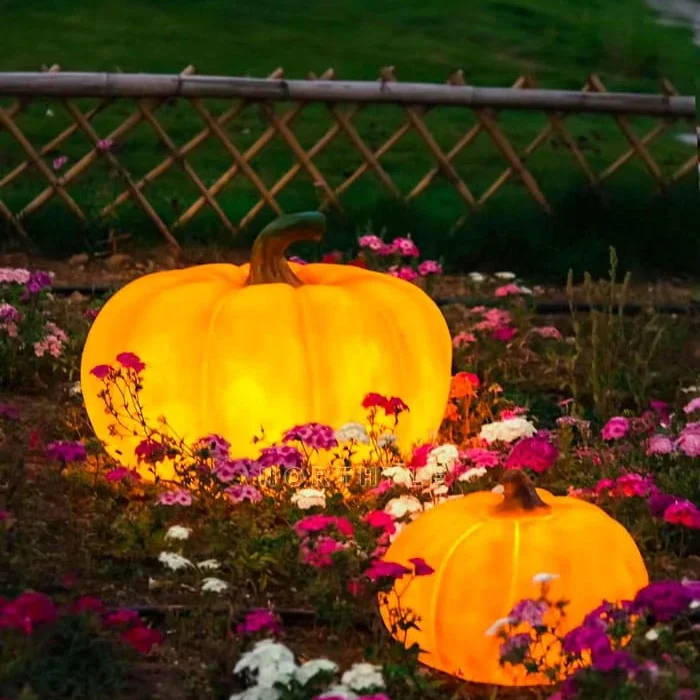 plant sculpture lights pumpkin lighting