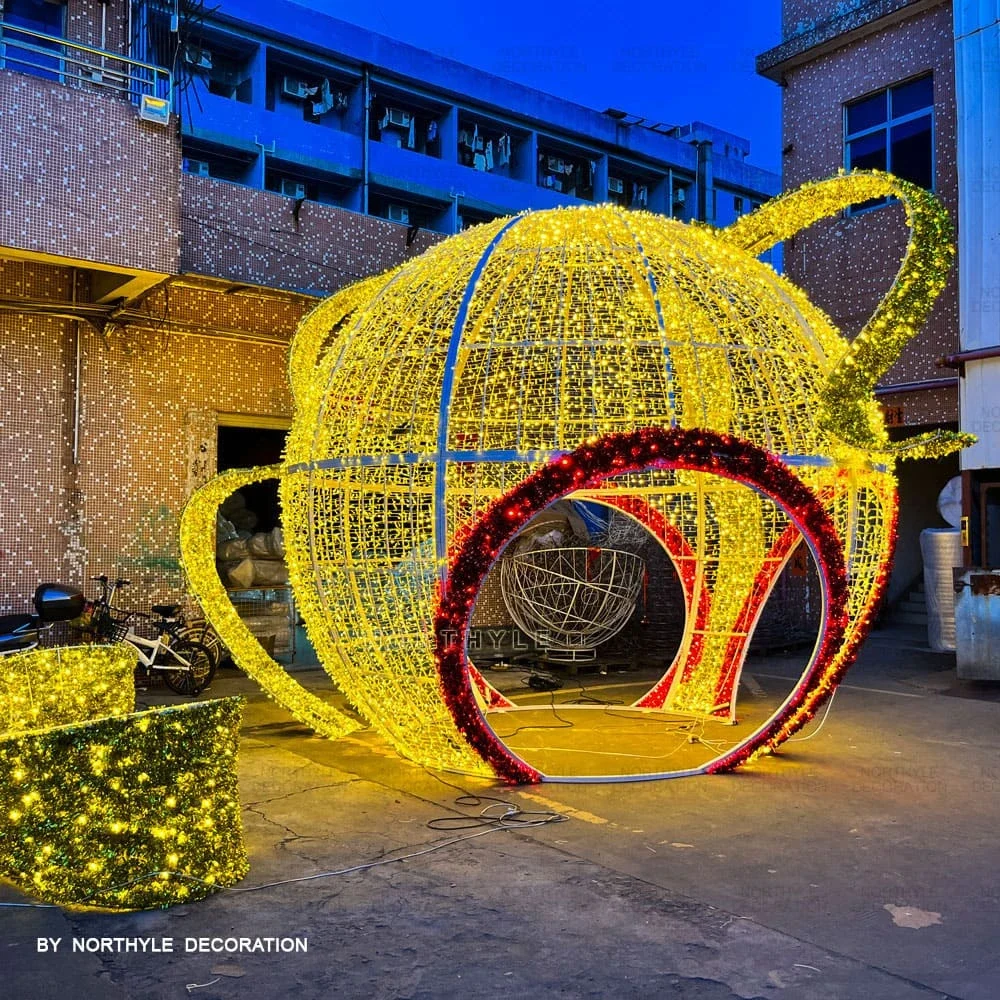 large xmas ball lighting arch